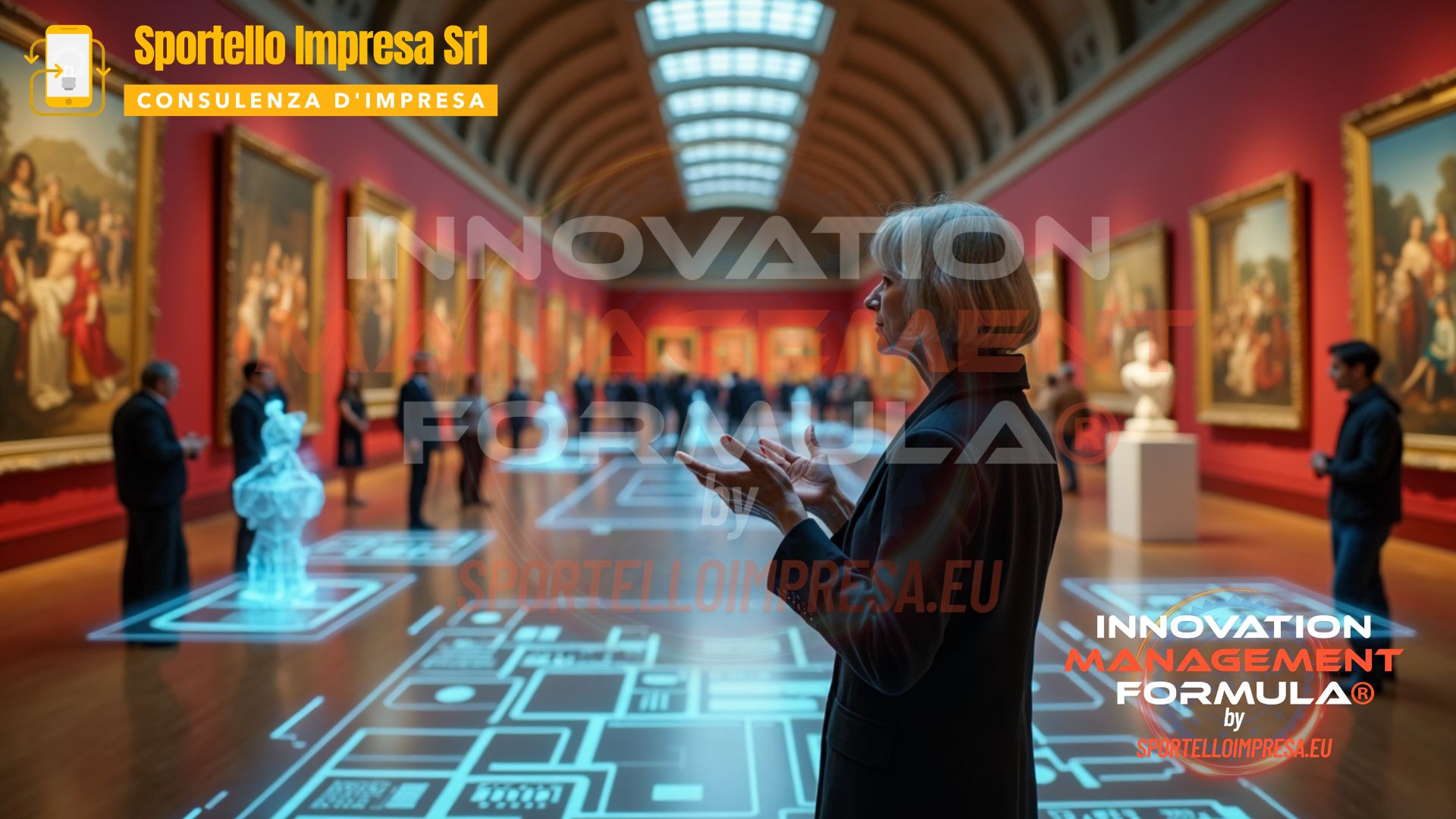 Tour immersivo a 360° in una galleria d'arte — visita virtuale immersiva con Innovation Management Formula® by Sportello Impresa Srl